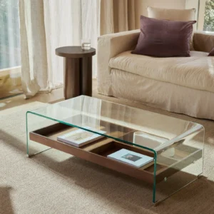 Table Basse Corina – Transparence et Chêne Naturel